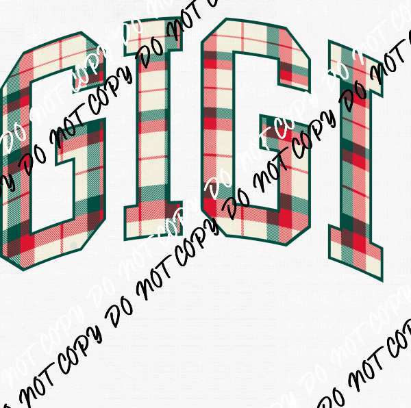 Christmas Plaid Gigi DTF Transfer - We Print U Press DTF Transfers