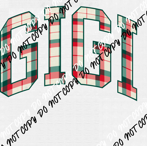 Christmas Plaid Gigi DTF Transfer - We Print U Press DTF Transfers