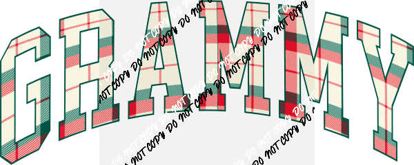 Christmas Plaid Grammy DTF Transfer - We Print U Press DTF Transfers