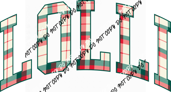 Christmas Plaid Lolli DTF Transfer - We Print U Press DTF Transfers