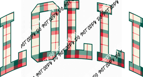 Christmas Plaid Lolli DTF Transfer - We Print U Press DTF Transfers