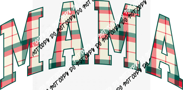 Christmas Plaid Mama DTF Transfer - We Print U Press DTF Transfers