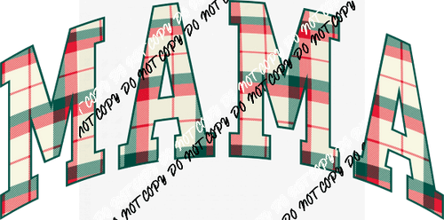 Christmas Plaid Mama DTF Transfer - We Print U Press DTF Transfers