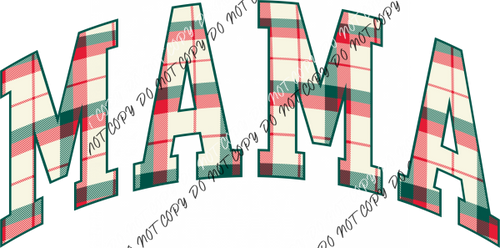 Christmas Plaid Mama Dtf Transfer Rtp Transfers