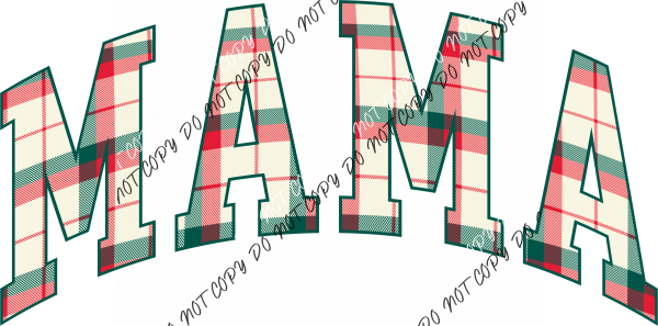 Christmas Plaid Mama Dtf Transfer Rtp Transfers