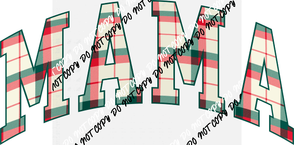Christmas Plaid Mama DTF Transfer - We Print U Press DTF Transfers