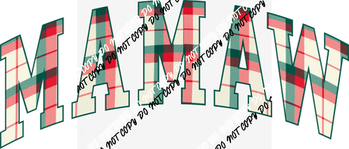 Christmas Plaid Mamaw DTF Transfer - We Print U Press DTF Transfers