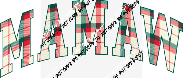 Christmas Plaid Mamaw DTF Transfer - We Print U Press DTF Transfers