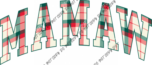 Christmas Plaid Mamaw Dtf Transfer Rtp Transfers