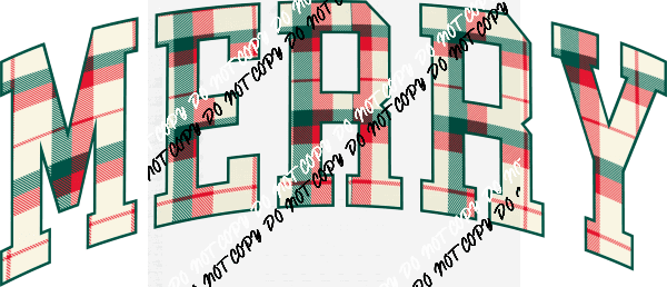 Christmas Plaid Merry DTF Transfer - We Print U Press DTF Transfers