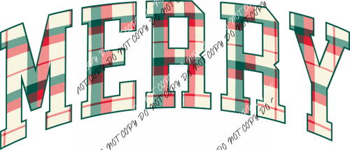 Christmas Plaid Merry Dtf Transfer Rtp Transfers