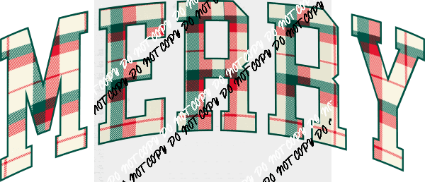 Christmas Plaid Merry DTF Transfer - We Print U Press DTF Transfers