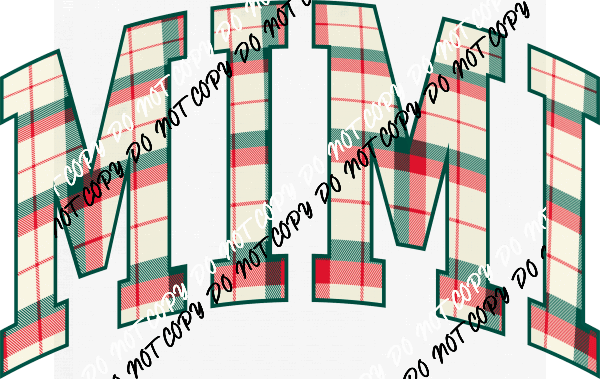 Christmas Plaid Mimi DTF Transfer - We Print U Press DTF Transfers