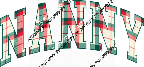 Christmas Plaid Nanny DTF Transfer - We Print U Press DTF Transfers