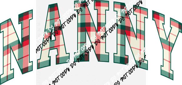 Christmas Plaid Nanny DTF Transfer - We Print U Press DTF Transfers