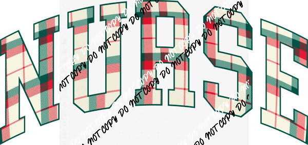 Christmas Plaid Nurse DTF Transfer - We Print U Press DTF Transfers