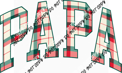 Christmas Plaid Papa DTF Transfer - We Print U Press DTF Transfers