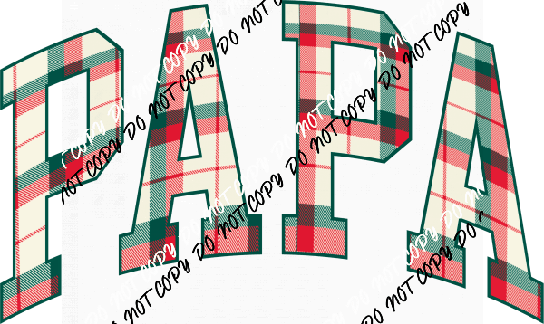 Christmas Plaid Papa DTF Transfer - We Print U Press DTF Transfers