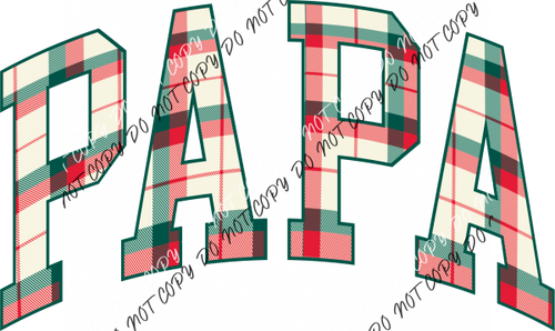 Christmas Plaid Papa Dtf Transfer Rtp Transfers