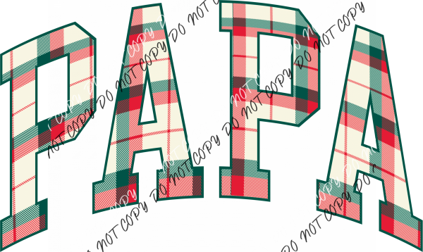 Christmas Plaid Papa Dtf Transfer Rtp Transfers