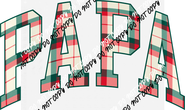 Christmas Plaid Papa DTF Transfer - We Print U Press DTF Transfers
