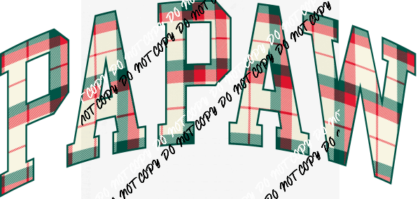 Christmas Plaid Papaw DTF Transfer - We Print U Press DTF Transfers