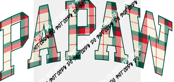 Christmas Plaid Papaw DTF Transfer - We Print U Press DTF Transfers
