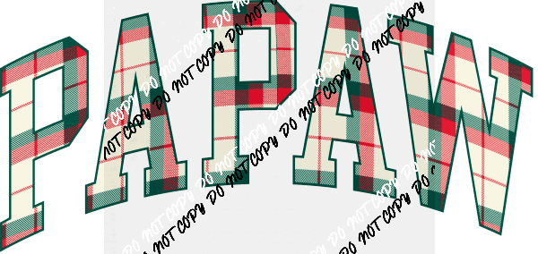 Christmas Plaid Papaw DTF Transfer - We Print U Press DTF Transfers