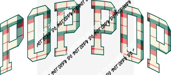 Christmas Plaid Pop Pop DTF Transfer - We Print U Press DTF Transfers