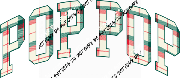 Christmas Plaid Pop Pop DTF Transfer - We Print U Press DTF Transfers