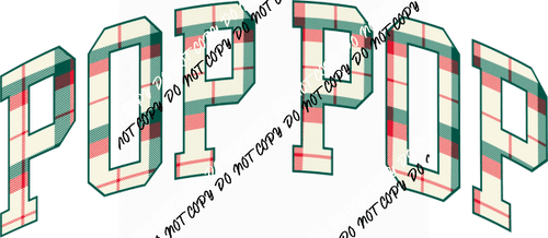 Christmas Plaid Pop Pop DTF Transfer - We Print U Press DTF Transfers