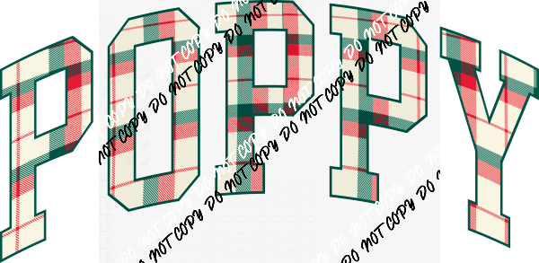 Christmas Plaid Poppy DTF Transfer - We Print U Press DTF Transfers