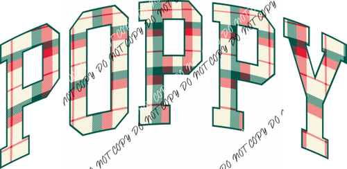 Christmas Plaid Poppy Dtf Transfer Rtp Transfers