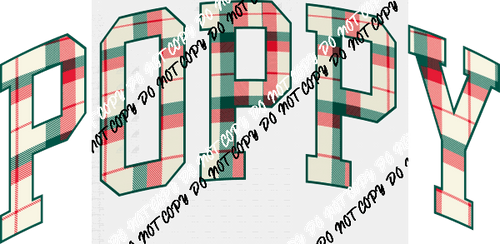 Christmas Plaid Poppy DTF Transfer - We Print U Press DTF Transfers