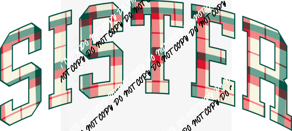 Christmas Plaid Sister DTF Transfer - We Print U Press DTF Transfers