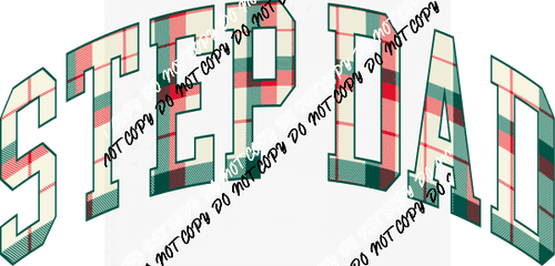 Christmas Plaid Step Dad DTF Transfer - We Print U Press DTF Transfers