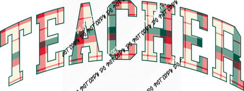 Christmas Plaid Teacher DTF Transfer - We Print U Press DTF Transfers