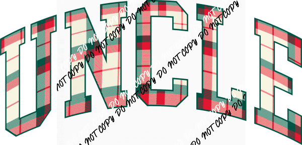 Christmas Plaid Uncle DTF Transfer - We Print U Press DTF Transfers