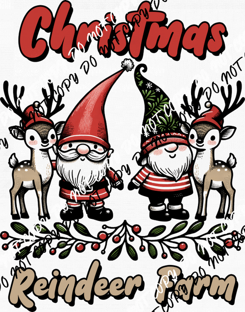 Christmas Reindeer Farm DTF Transfer - We Print U Press DTF Transfers