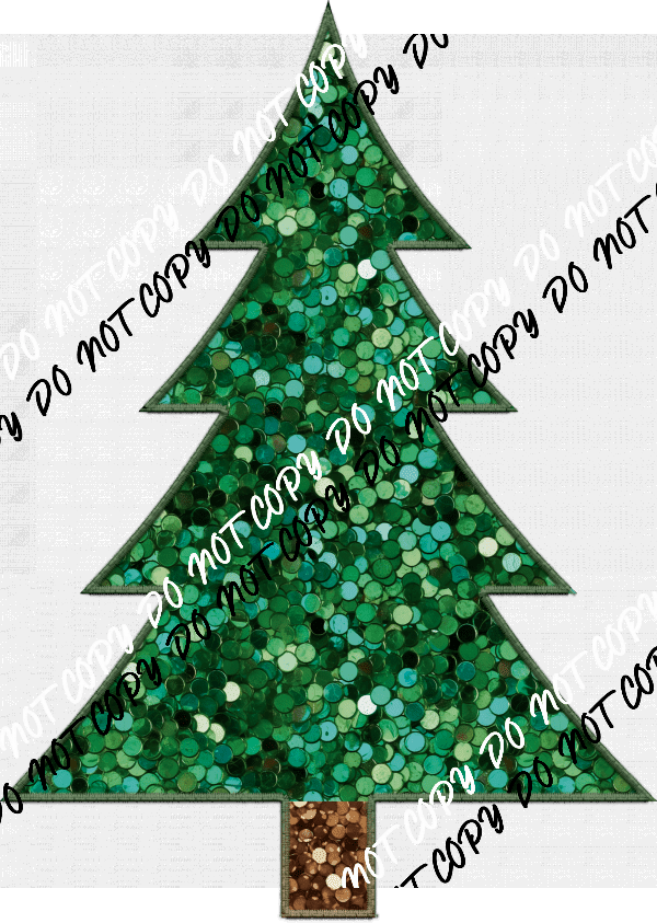 Christmas Tree faux sequin DTF Transfer - We Print U Press DTF Transfers