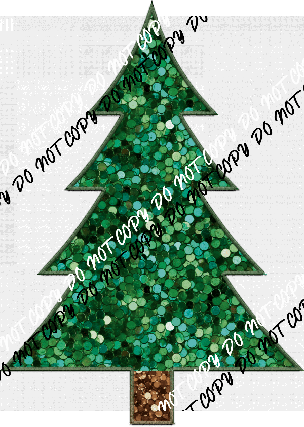 Christmas Tree faux sequin DTF Transfer - We Print U Press DTF Transfers