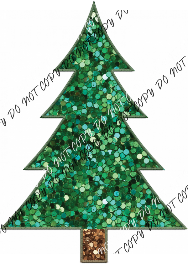 Christmas Tree Faux Sequins Dtf Transfer Transfers