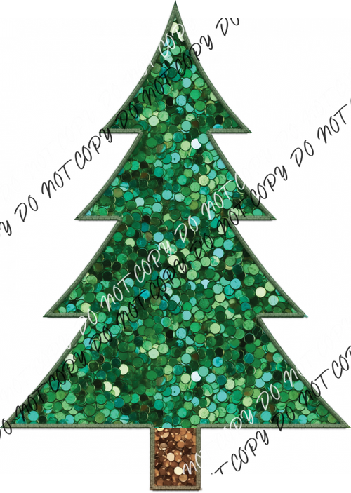 Christmas Tree Faux Sequins Dtf Transfer Transfers