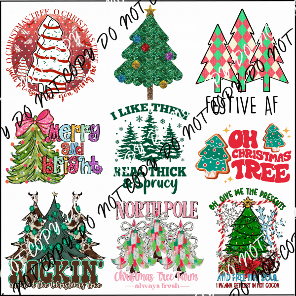 CHRISTMAS TREE MINI UV TRANSFER BUNDLE - We Print U Press DTF Transfers