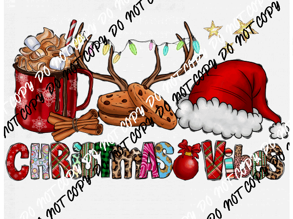 Christmas Vibes DTF Transfer - We Print U Press DTF Transfers