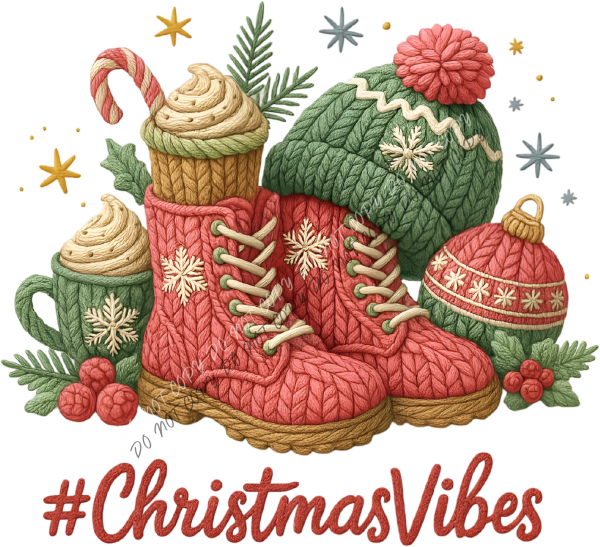 #Christmas Vibes Faux Yarn DTF Transfer RTP DTF Transfers