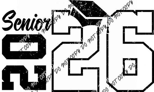 Class of 2026 Senior Grunge Bold Varsity DTF Transfer - We Print U Press DTF Transfers