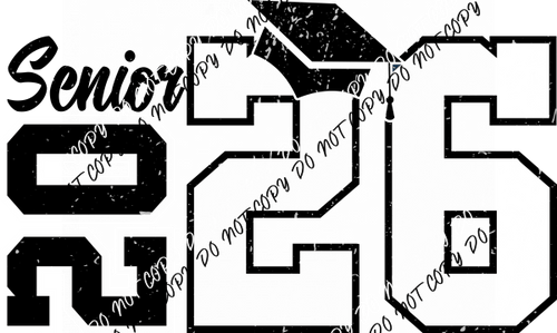 Class of 2026 Senior Grunge Bold Varsity DTF Transfer - We Print U Press DTF Transfers