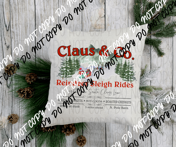 Claus & Co Reindeer Sleigh Rides DTF Transfer - We Print U Press DTF Transfers