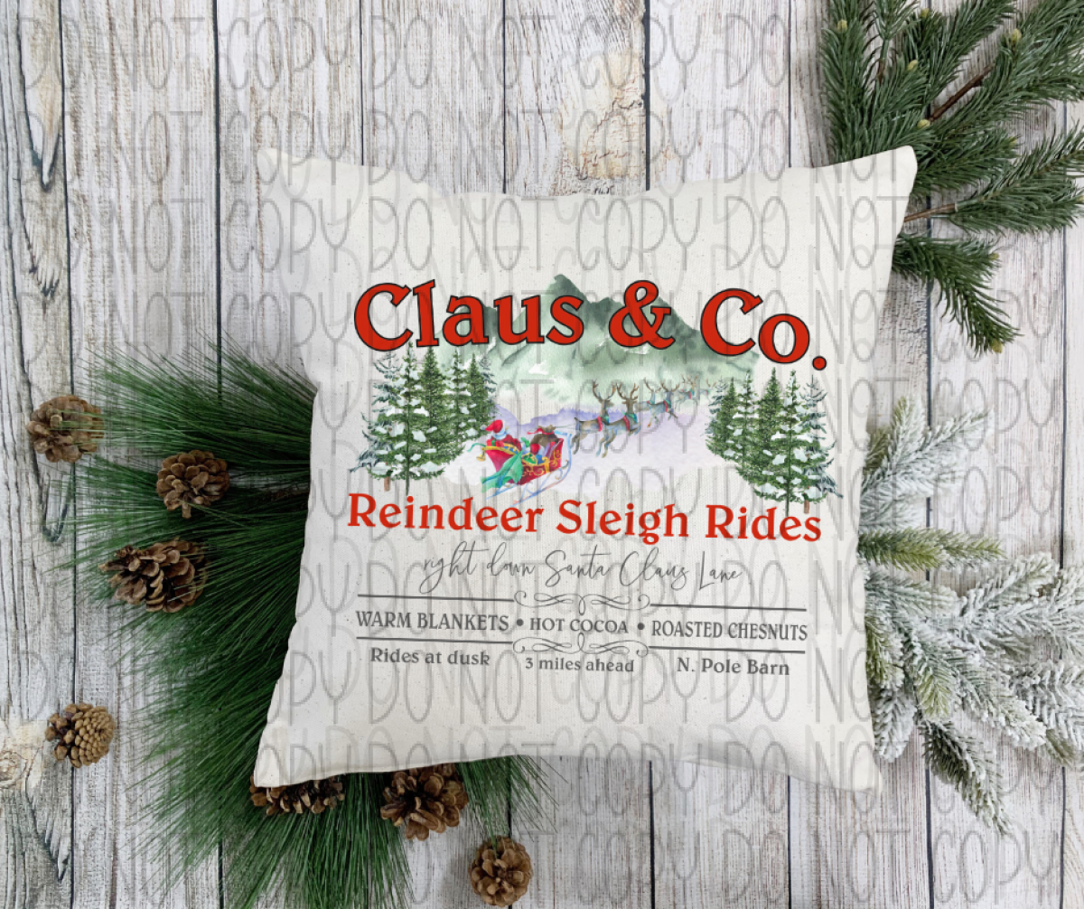 Claus & Co Reindeer Sleigh Rides Dtf Transfer